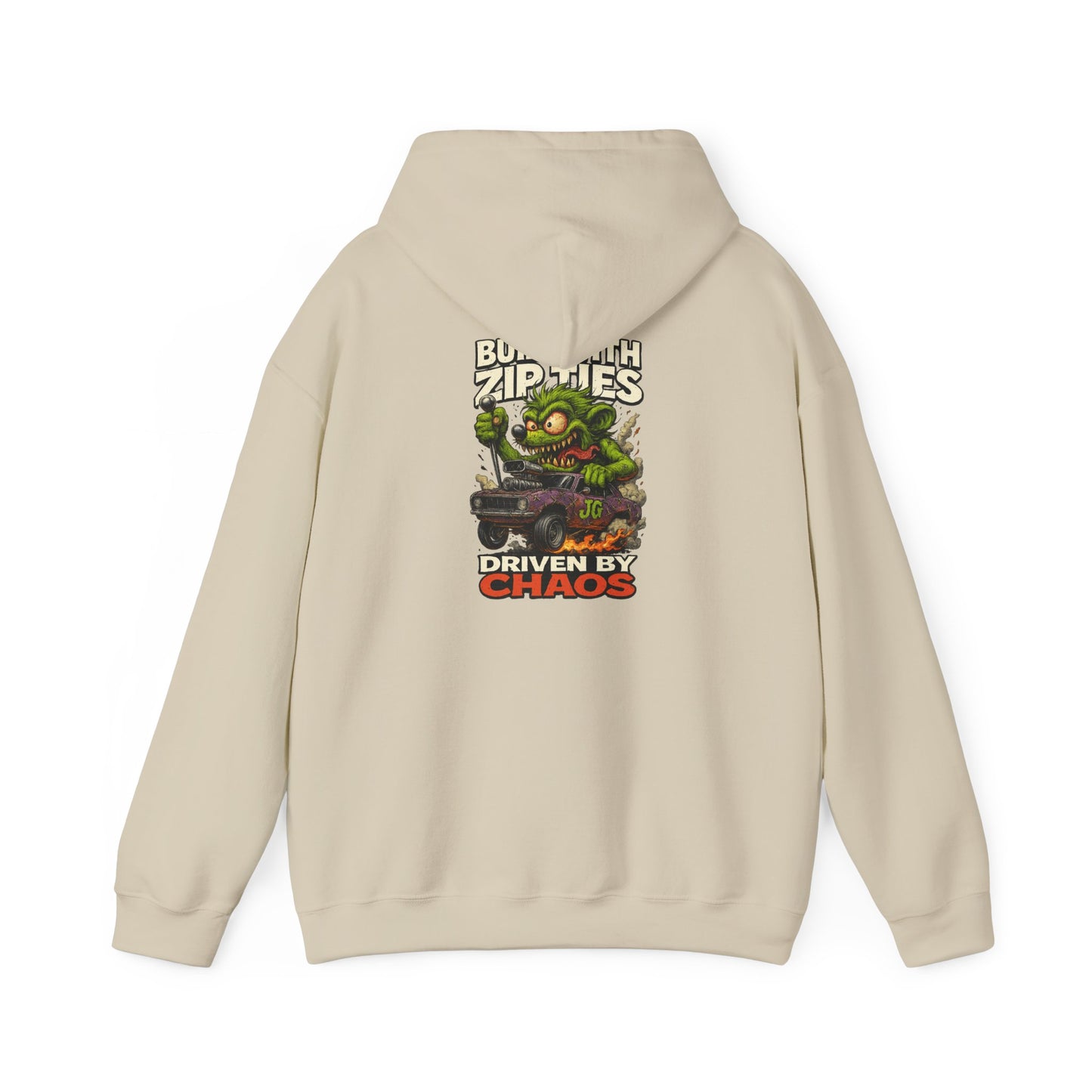 Chaos-Driven Hoodie – Built with Zip Ties, Driven by Chaos | Jayson’s Garage