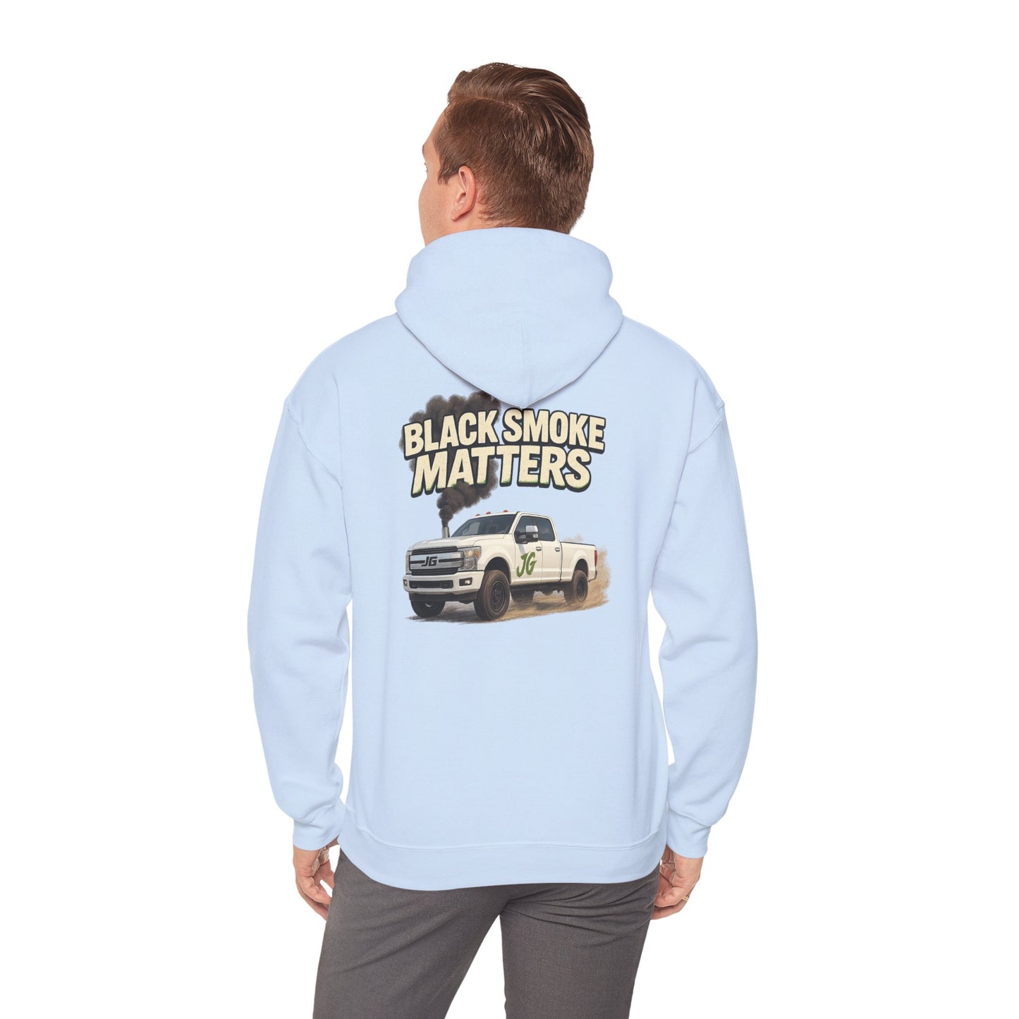 Black Smoke Matters Heavy Blend™ Hoodie | Diesel Lifestyle Streetwear for Gearheads & Truck Enthusiasts