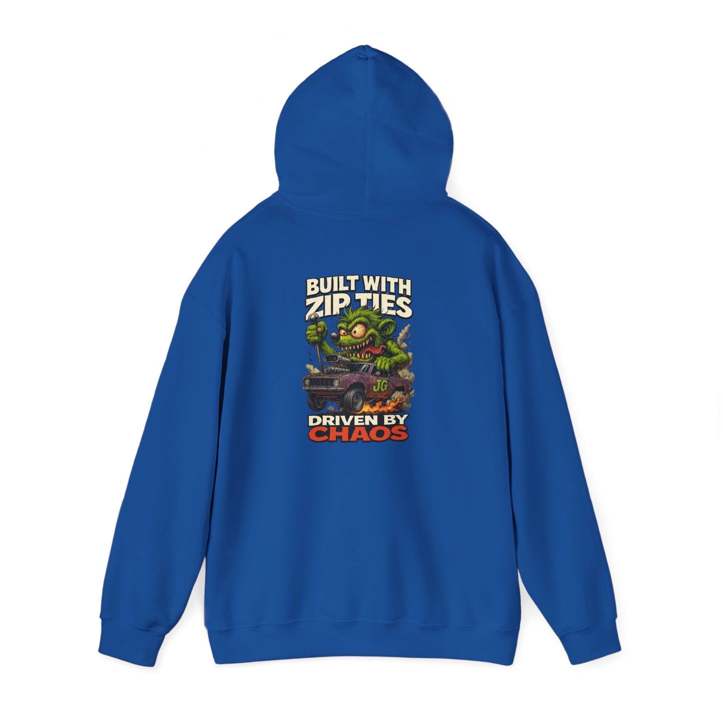 Chaos-Driven Hoodie – Built with Zip Ties, Driven by Chaos | Jayson’s Garage