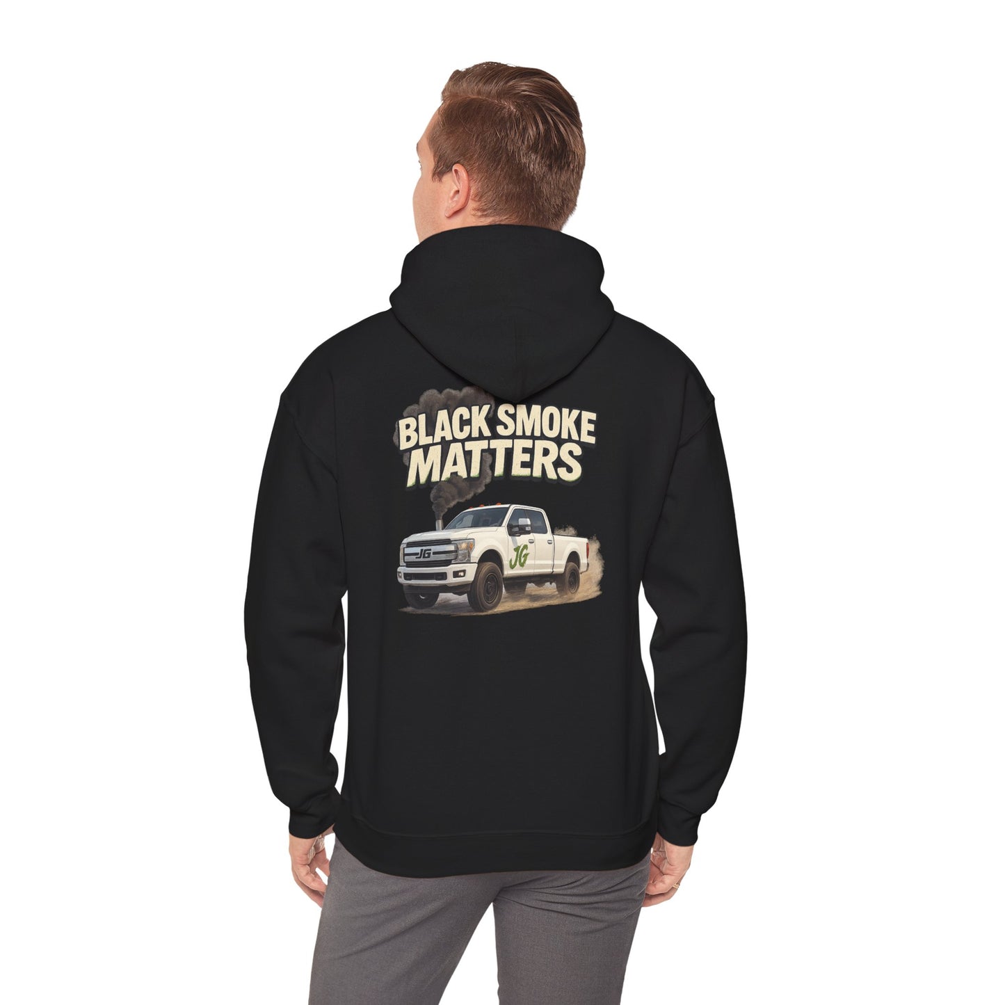Black Smoke Matters Heavy Blend™ Hoodie | Diesel Lifestyle Streetwear for Gearheads & Truck Enthusiasts