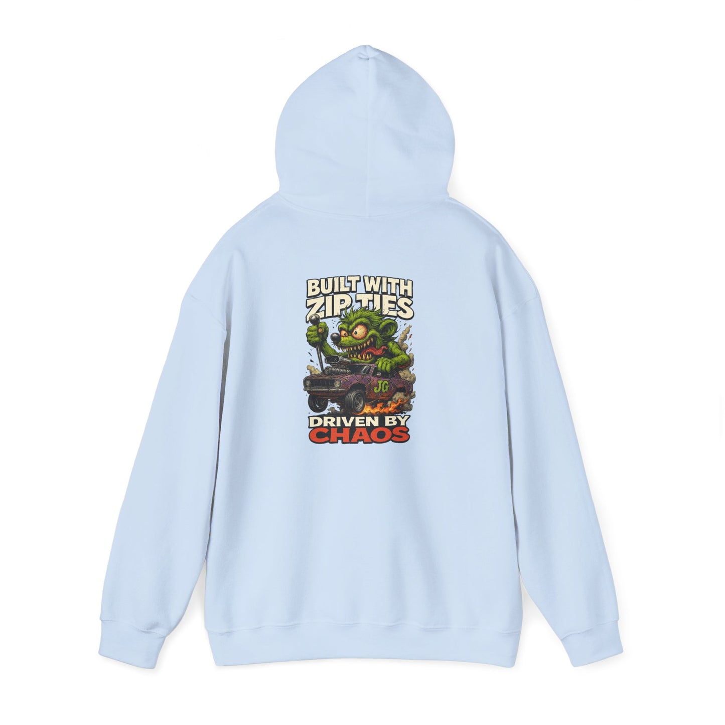 Chaos-Driven Hoodie – Built with Zip Ties, Driven by Chaos | Jayson’s Garage