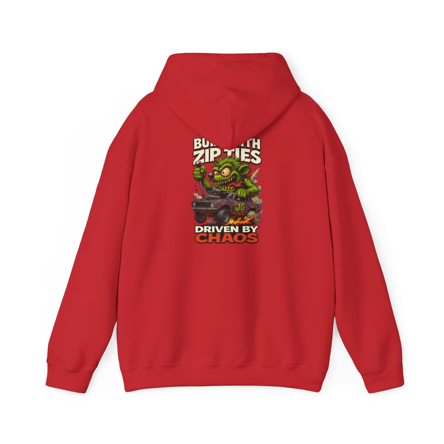 Chaos-Driven Hoodie – Built with Zip Ties, Driven by Chaos | Jayson’s Garage