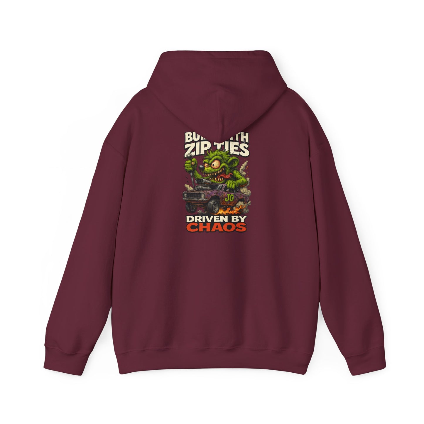 Chaos-Driven Hoodie – Built with Zip Ties, Driven by Chaos | Jayson’s Garage