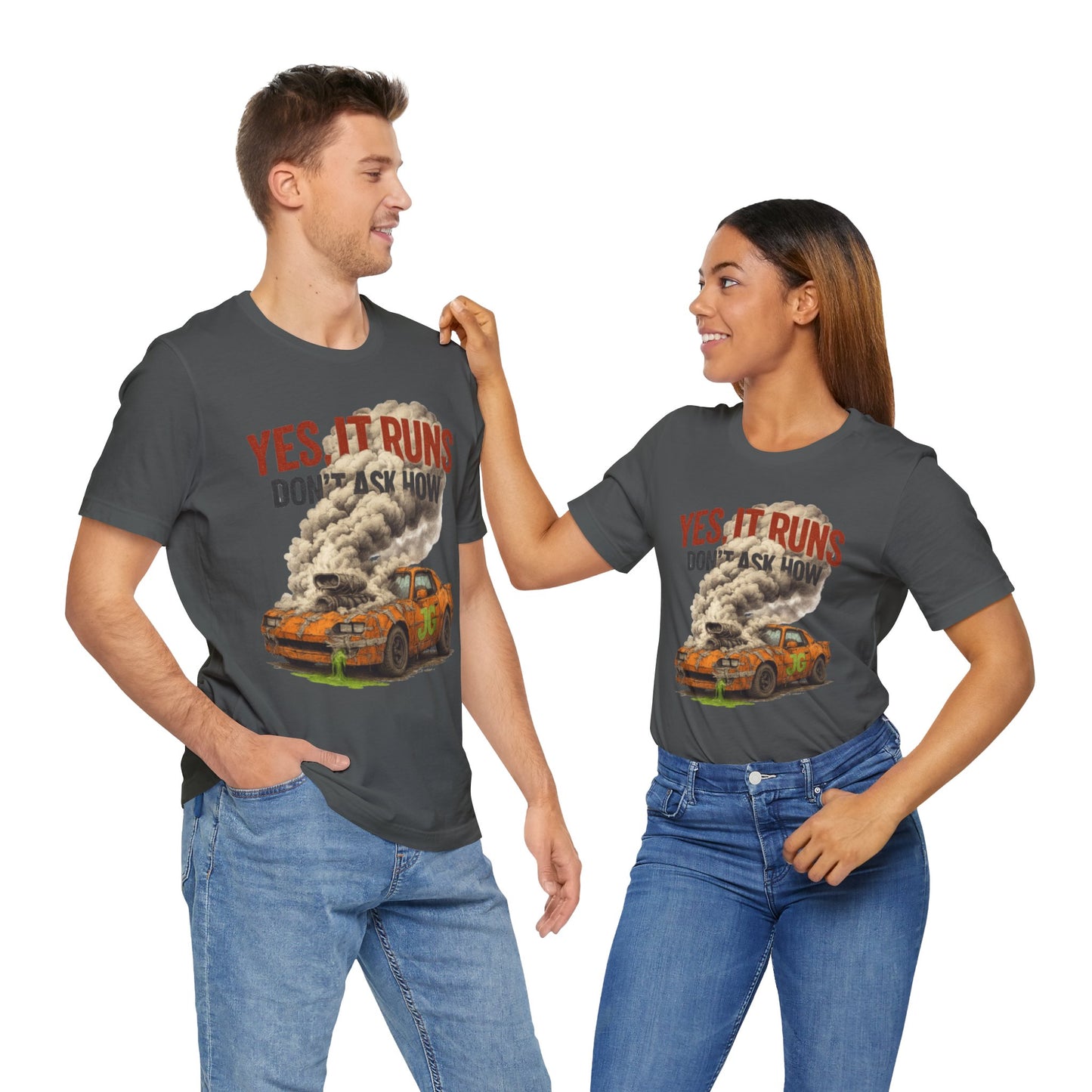 YES, IT RUNS Tee – Jayson’s Garage Edition