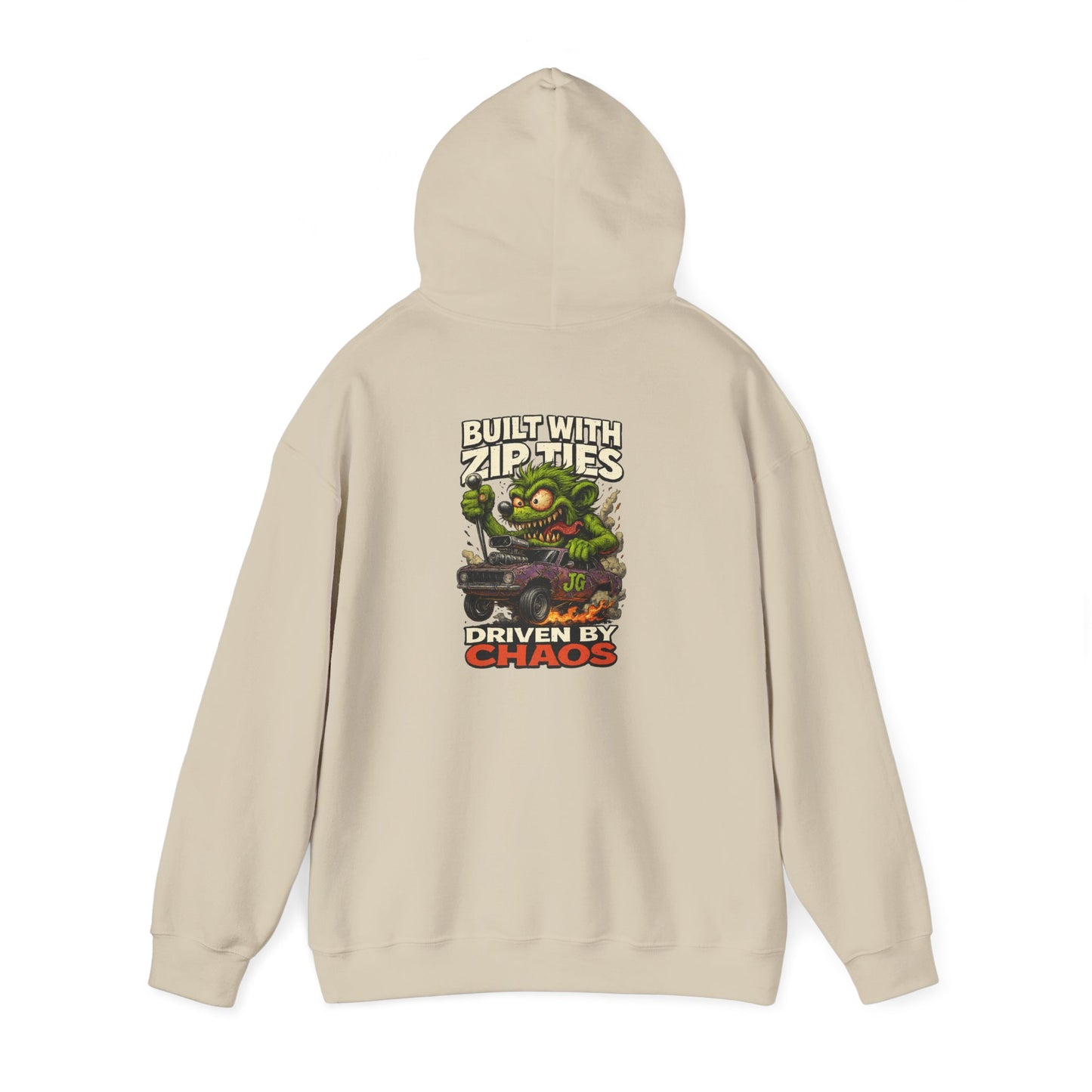 Chaos-Driven Hoodie – Built with Zip Ties, Driven by Chaos | Jayson’s Garage