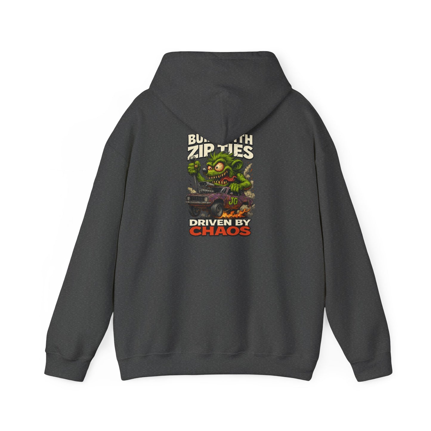 Chaos-Driven Hoodie – Built with Zip Ties, Driven by Chaos | Jayson’s Garage