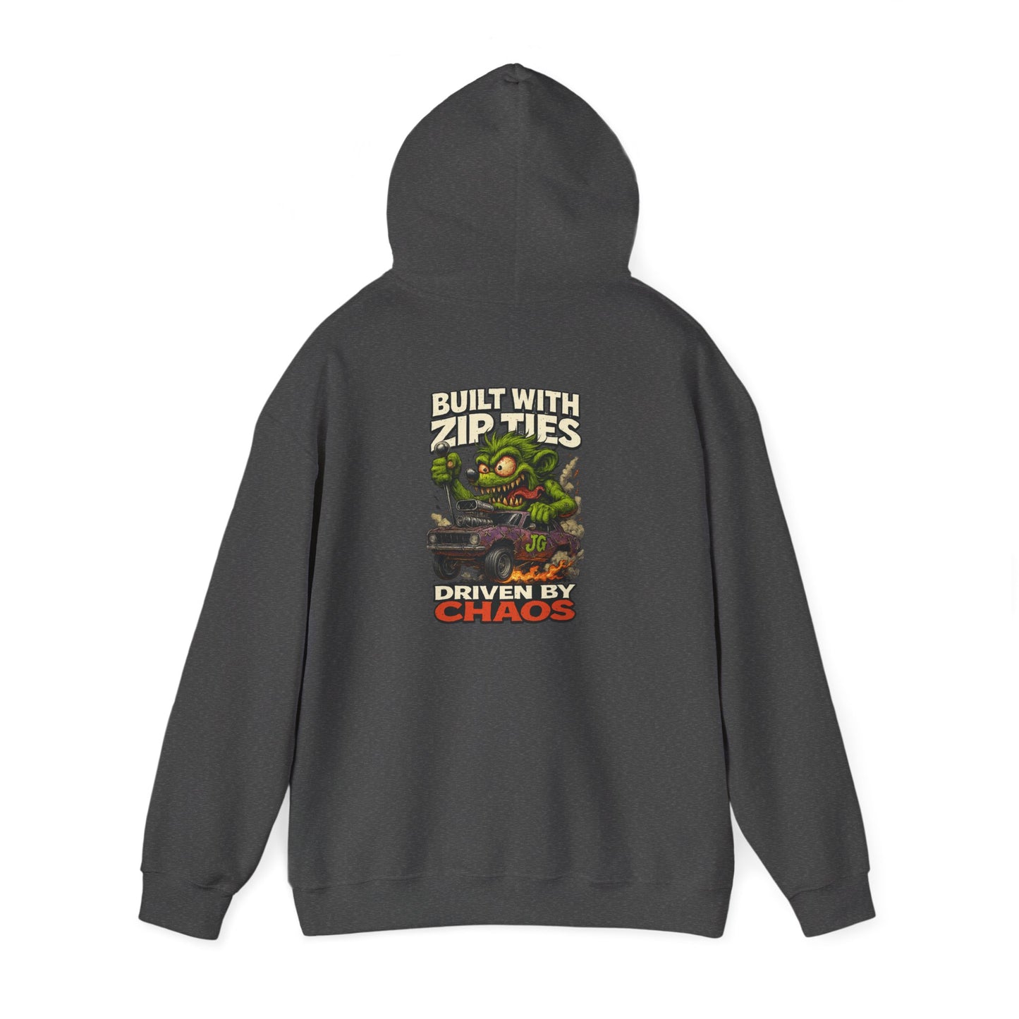 Chaos-Driven Hoodie – Built with Zip Ties, Driven by Chaos | Jayson’s Garage