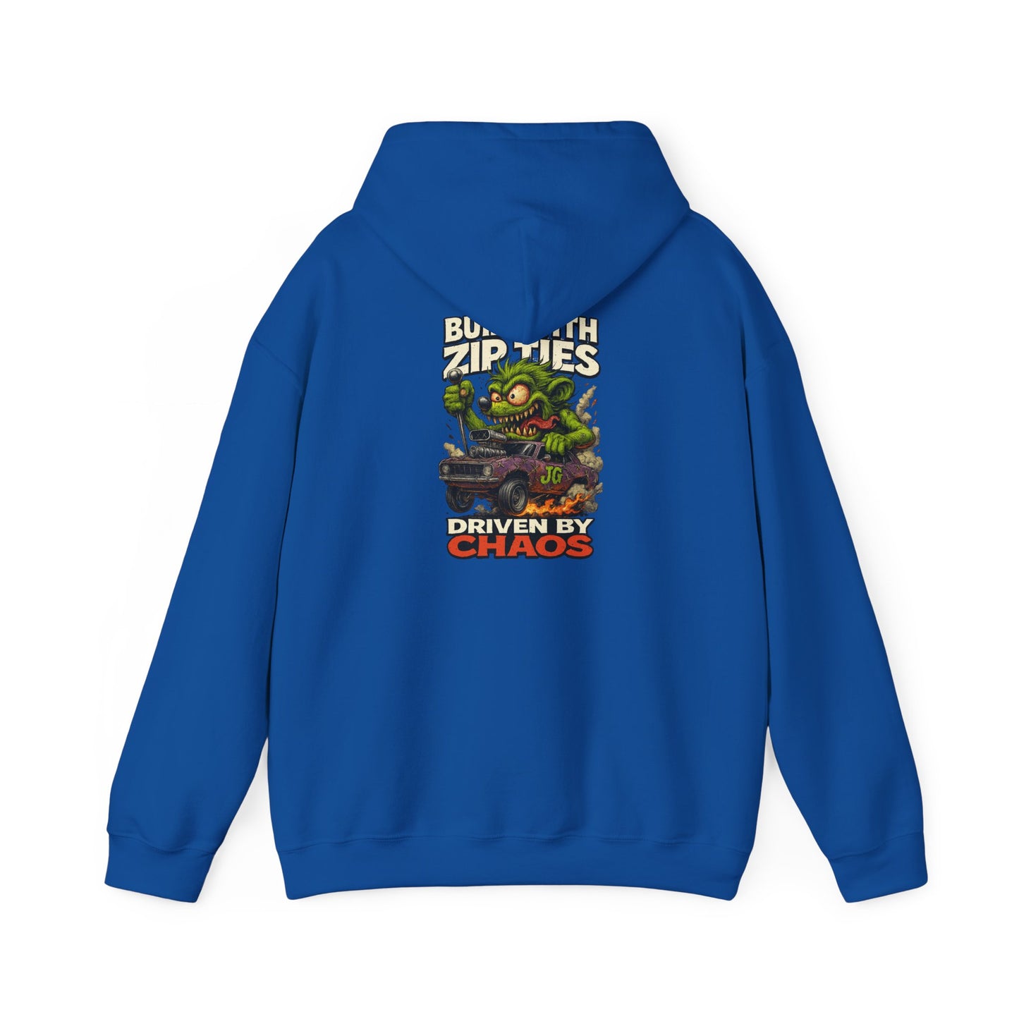 Chaos-Driven Hoodie – Built with Zip Ties, Driven by Chaos | Jayson’s Garage