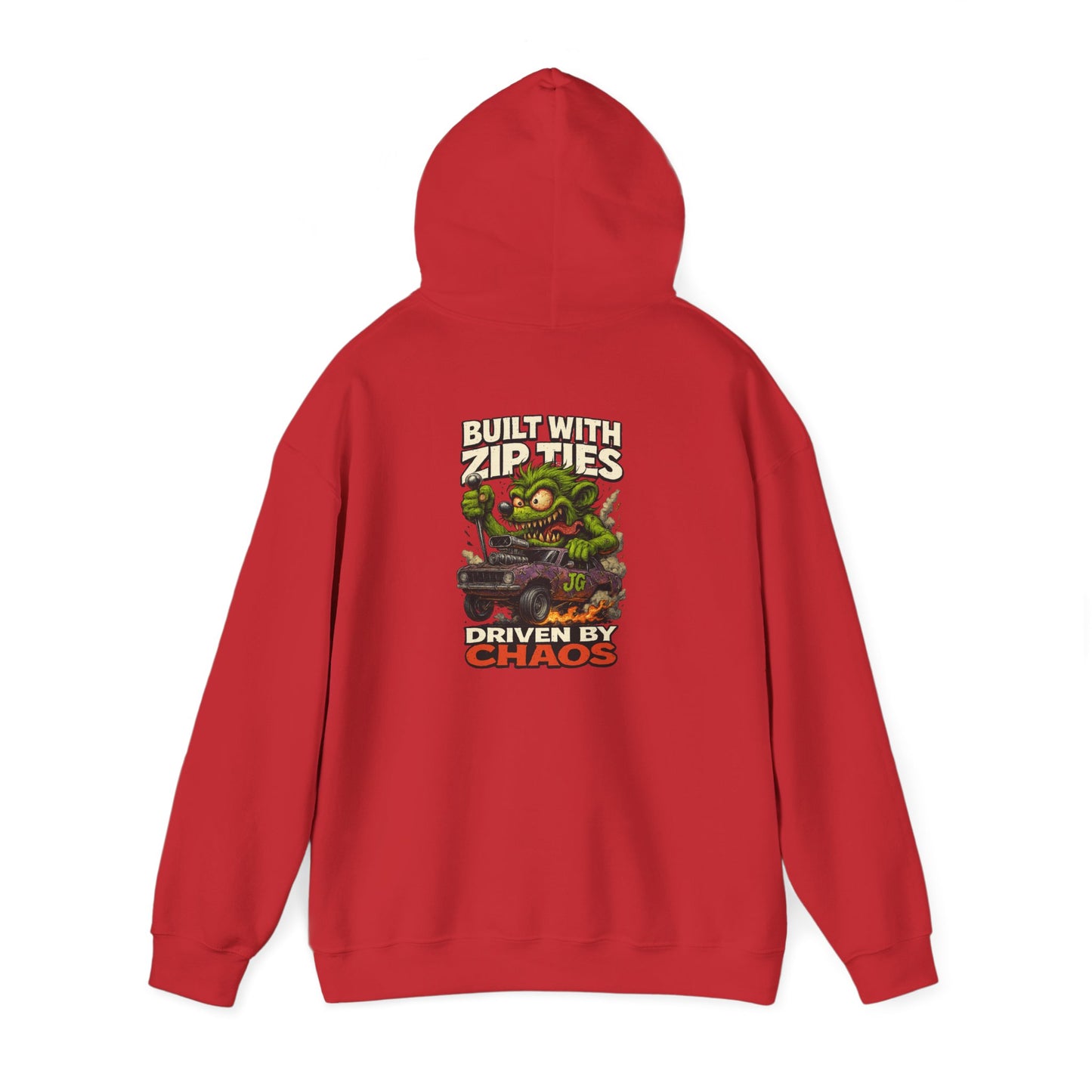 Chaos-Driven Hoodie – Built with Zip Ties, Driven by Chaos | Jayson’s Garage