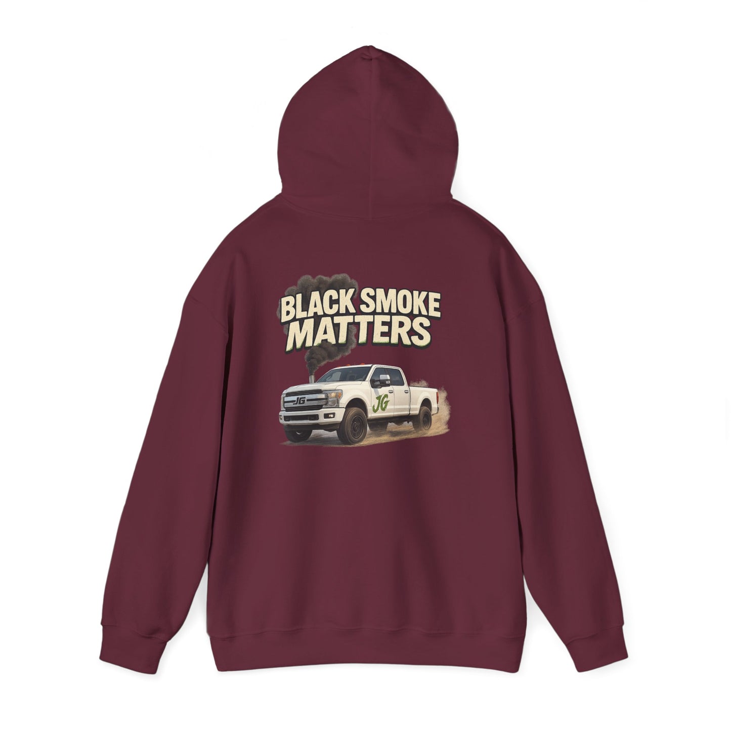 Black Smoke Matters Heavy Blend™ Hoodie | Diesel Lifestyle Streetwear for Gearheads & Truck Enthusiasts