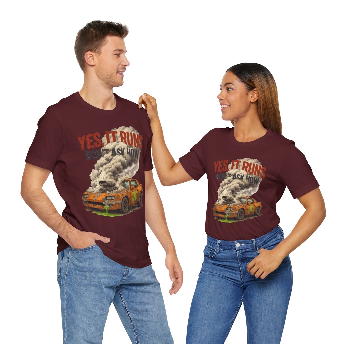 YES, IT RUNS Tee – Jayson’s Garage Edition