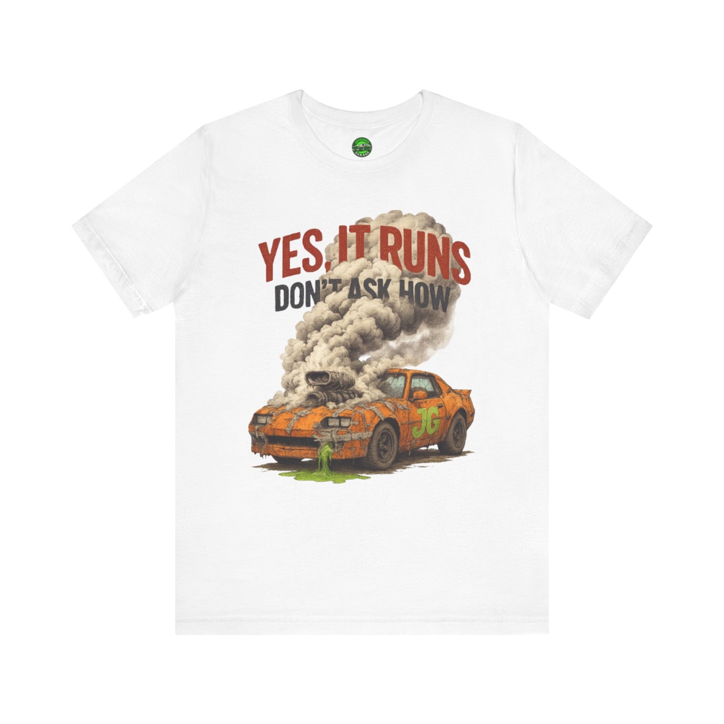 YES, IT RUNS Tee – Jayson’s Garage Edition