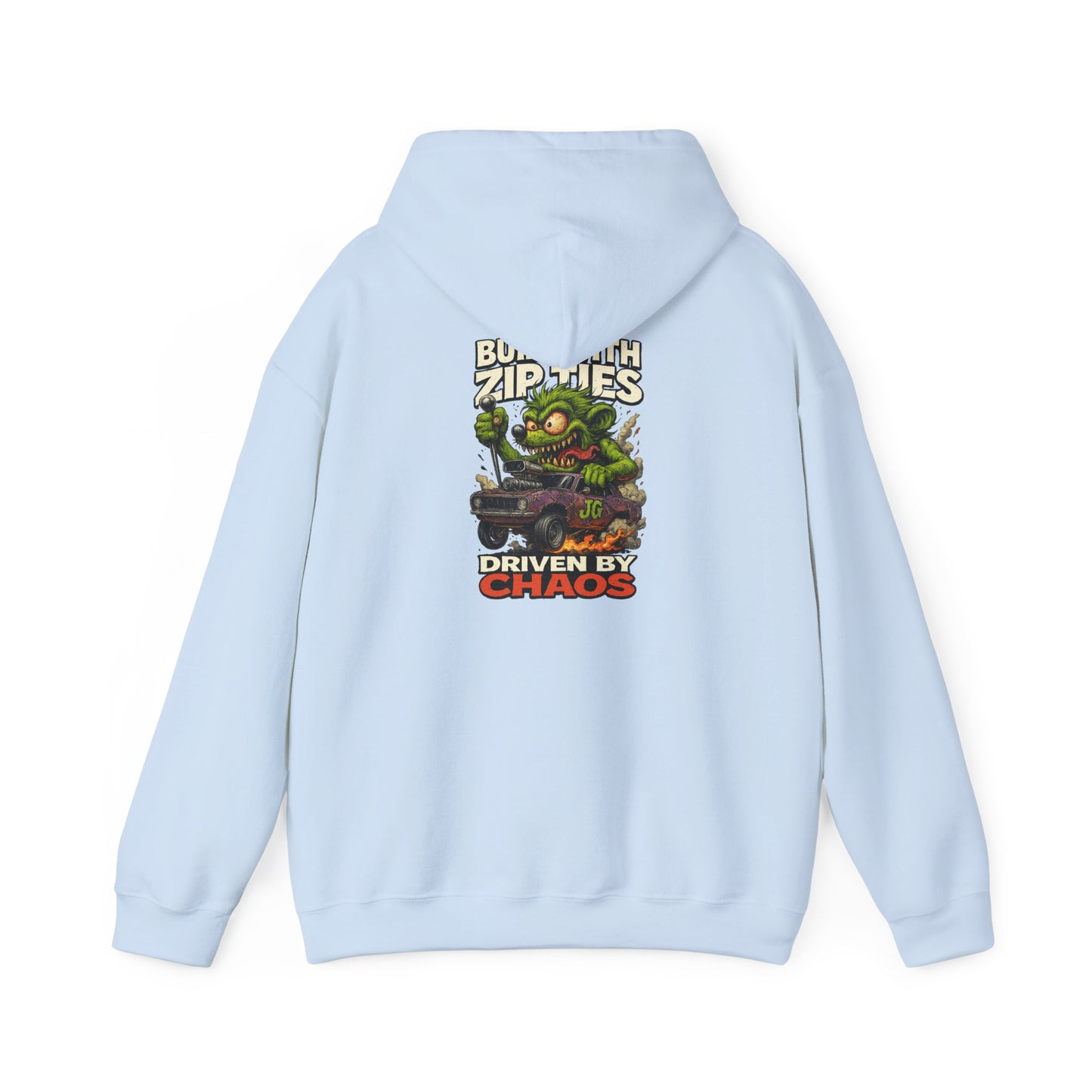 Chaos-Driven Hoodie – Built with Zip Ties, Driven by Chaos | Jayson’s Garage