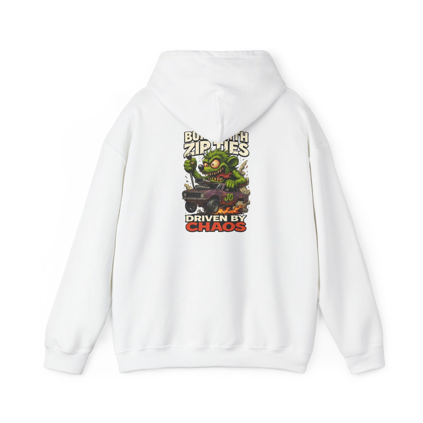 Chaos-Driven Hoodie – Built with Zip Ties, Driven by Chaos | Jayson’s Garage