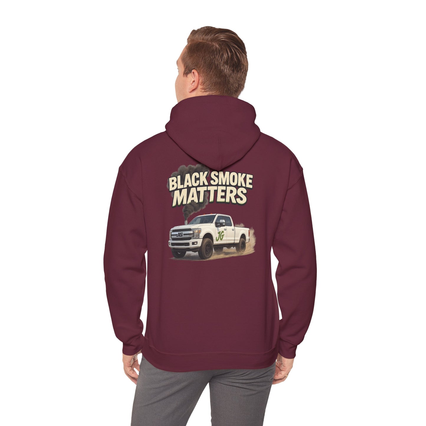 Black Smoke Matters Heavy Blend™ Hoodie | Diesel Lifestyle Streetwear for Gearheads & Truck Enthusiasts