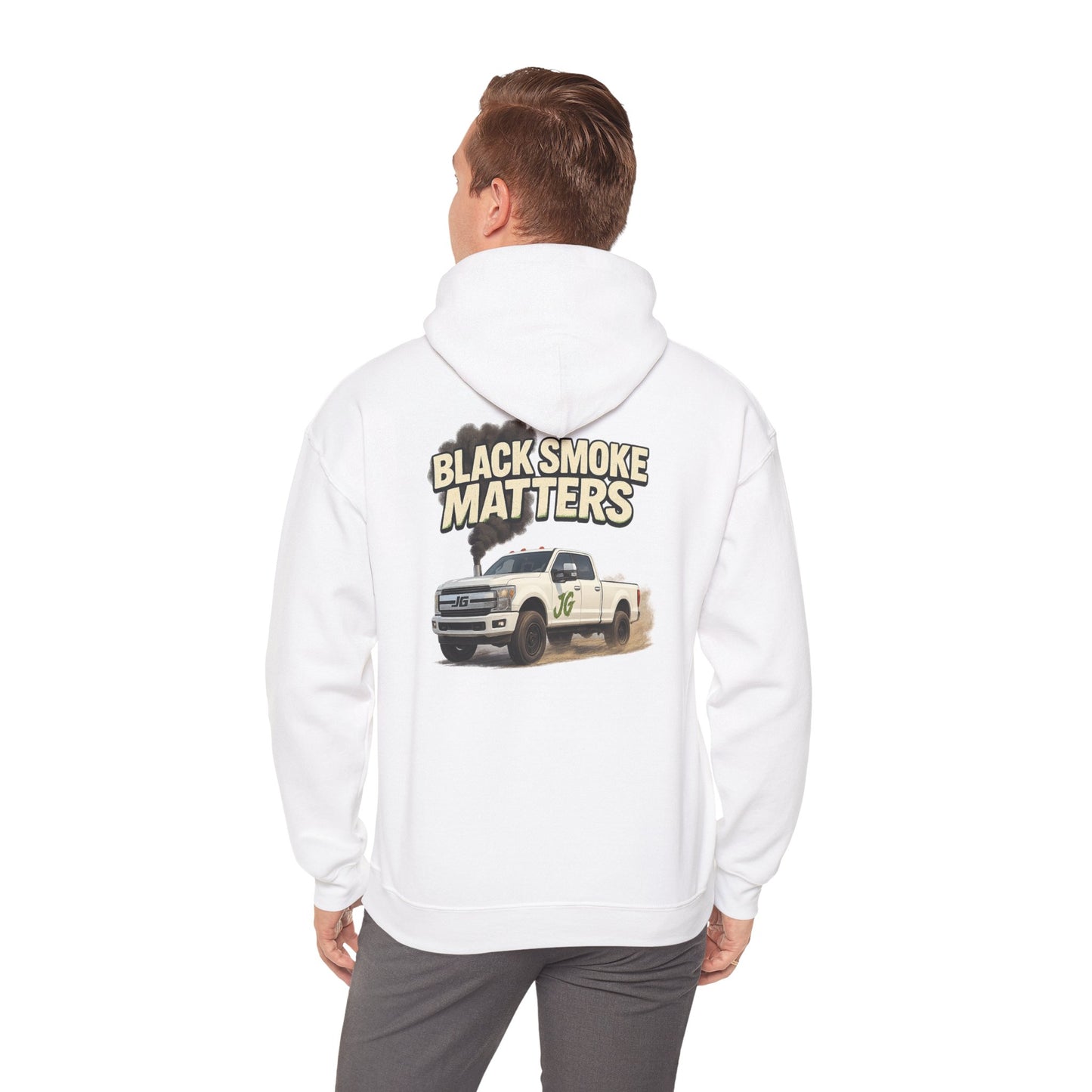 Black Smoke Matters Heavy Blend™ Hoodie | Diesel Lifestyle Streetwear for Gearheads & Truck Enthusiasts