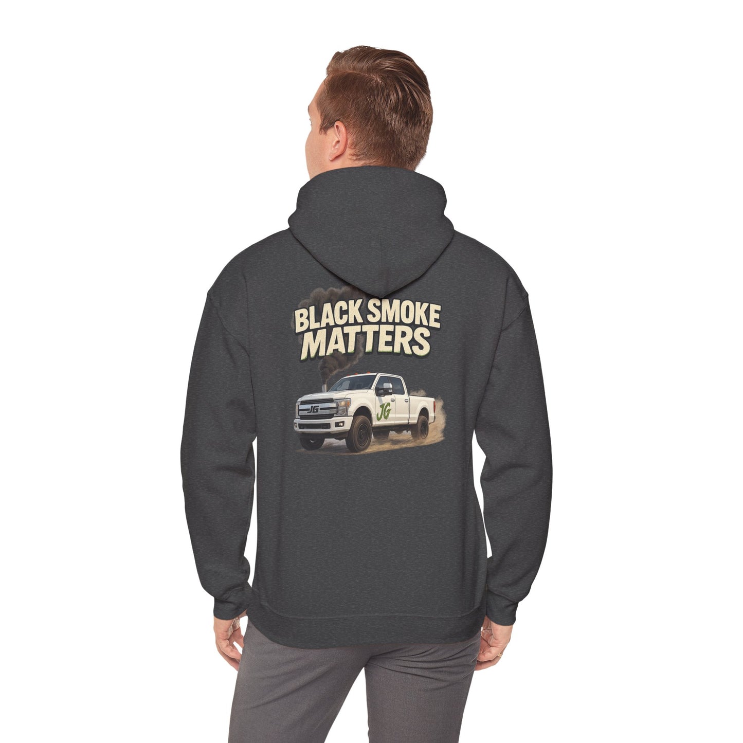 Black Smoke Matters Heavy Blend™ Hoodie | Diesel Lifestyle Streetwear for Gearheads & Truck Enthusiasts